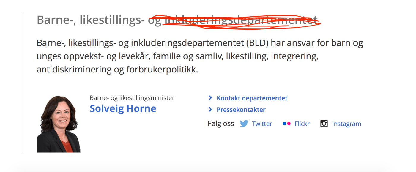 Bilde fra nettsidene til BLD med inkludering strøket over