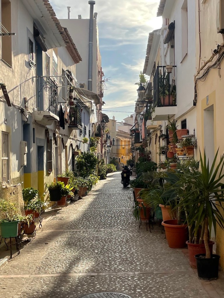 Smalt smau med mange blomster